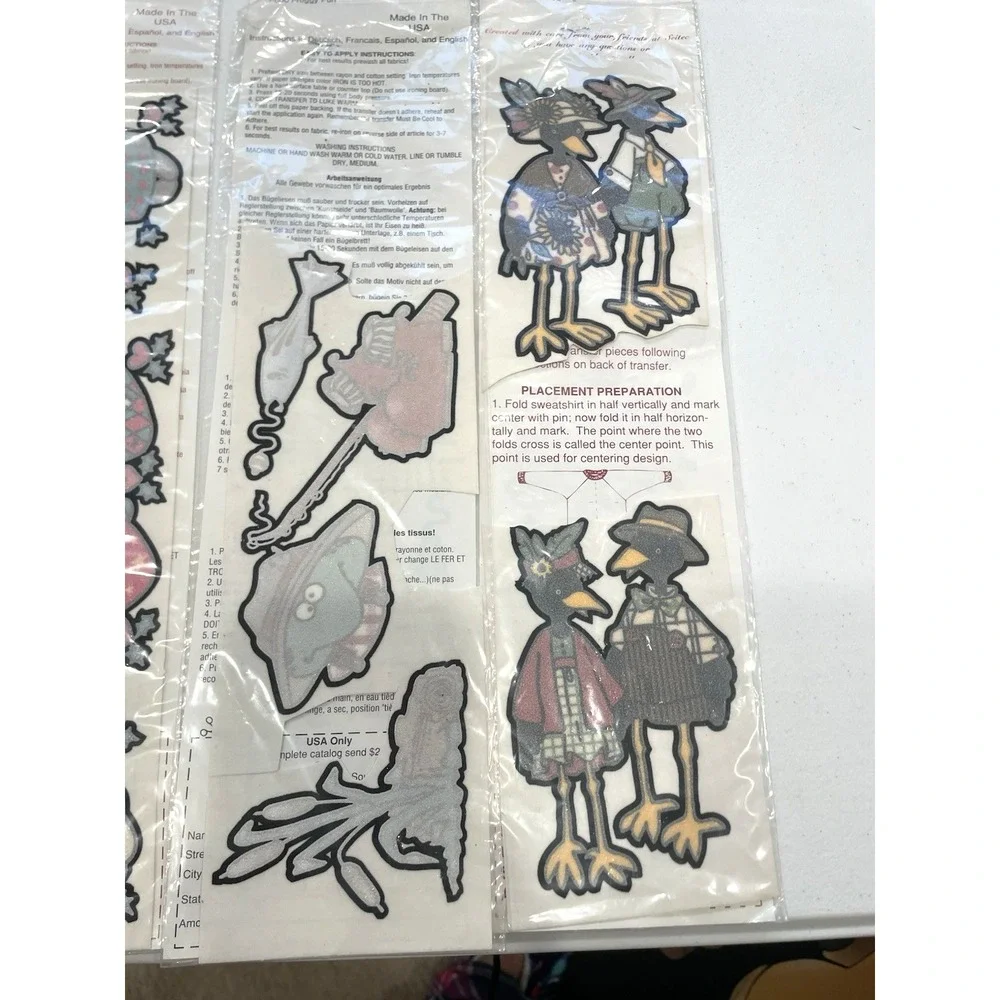 Vintage Cache‎ Junction Seitec Velour Iron-on Transfers Lot Crows Angels Teacher